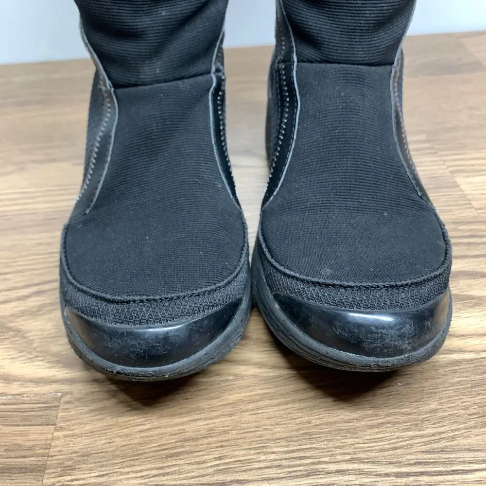 BZees black Ladies Knee High Boots Size 9 M Faux‎ Fur Decadent Low Wedge